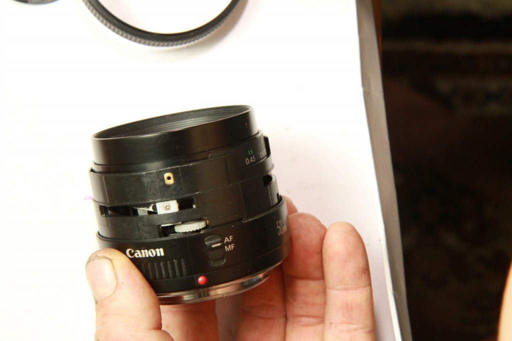 Как разобрать объектив CANON EF-50mm f / 1.4