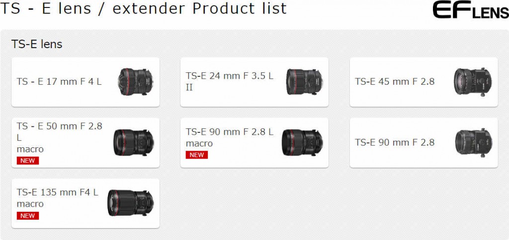Четыре новых объектива от Canon: 85mm f/1.4L IS USM, TS-E 50mm f/2.8L MACRO, TS-E 90mm f/2.8L MACRO, TS-E 135mm f/4L MACRO