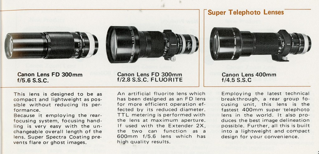 Объективы Canon FD - каталог
